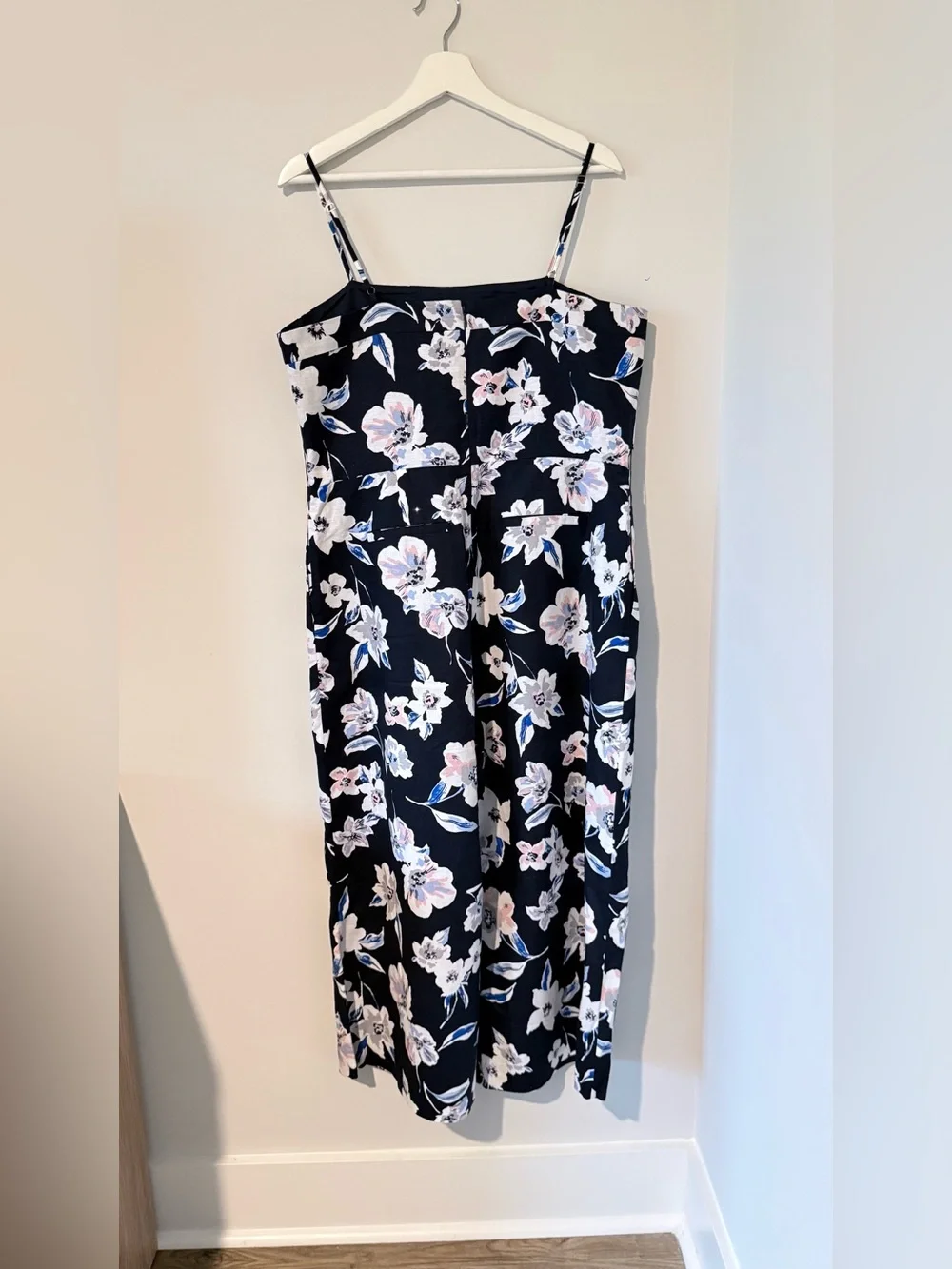 Banana Republic Floral Linen Wide Leg Jumpsuit Women 14 Vacation Travel Casual